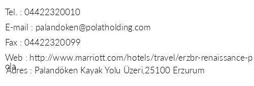 Renaissance Polat Erzurum Hotel telefon numaralar, faks, e-mail, posta adresi ve iletiim bilgileri